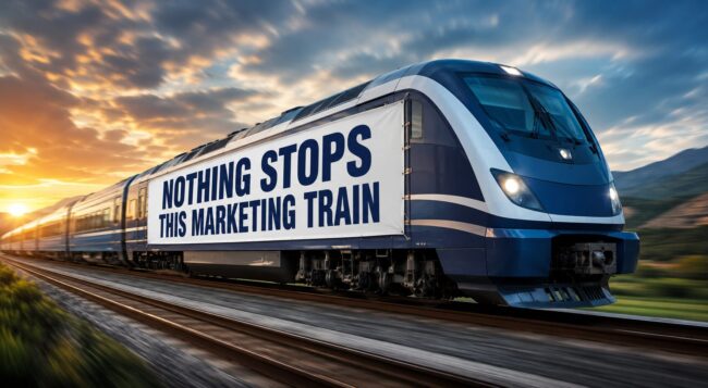 nothing stops the marketing train